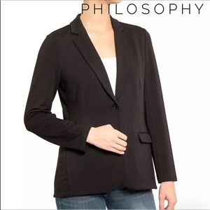 Philosophy Black Notch Point Blazer Sz 8 NWT